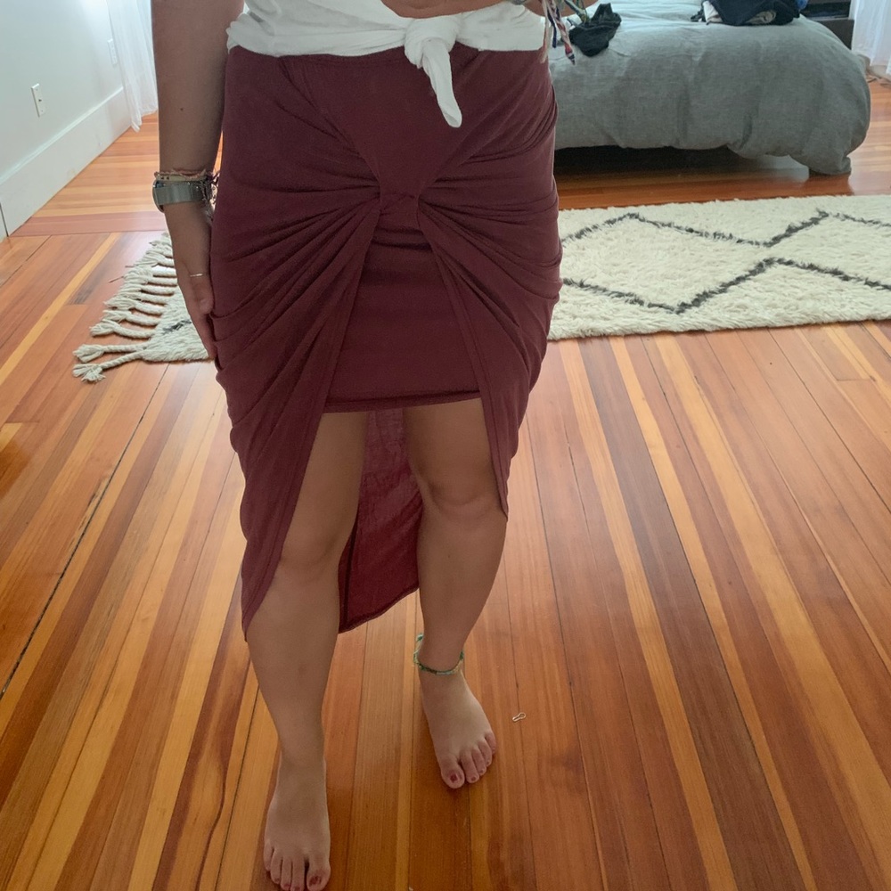 High low knit skirt